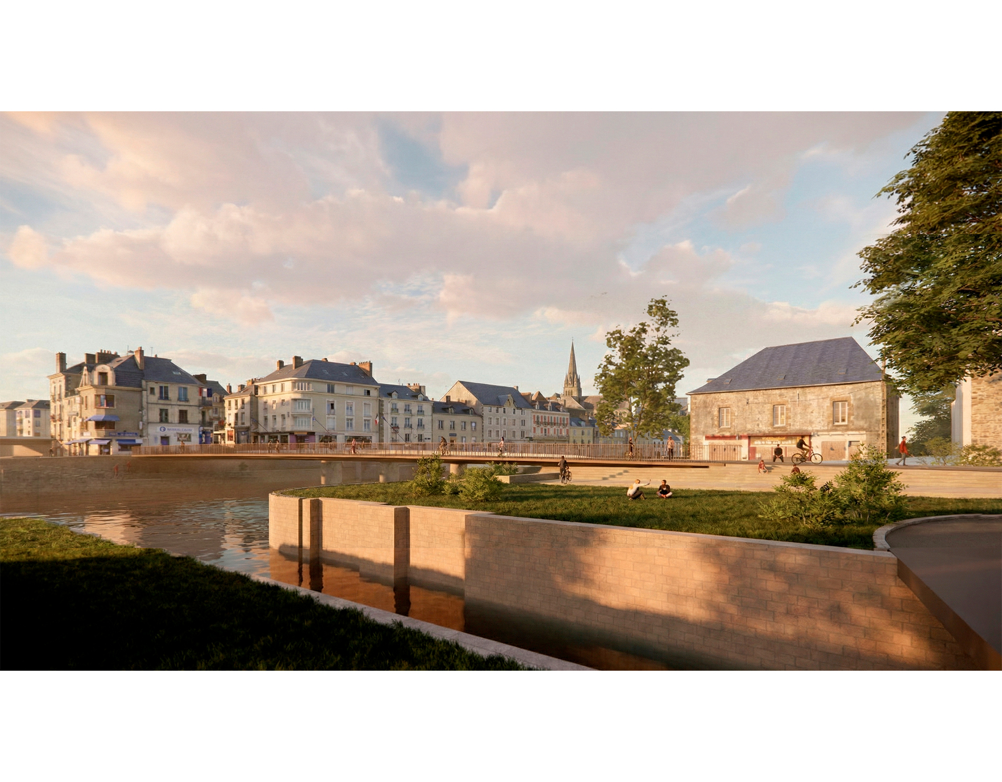 PERSPECTIVE_PASSERELLE SUR LA VILAINE REDON_NU ARCHITECTURE & INGENIERIE