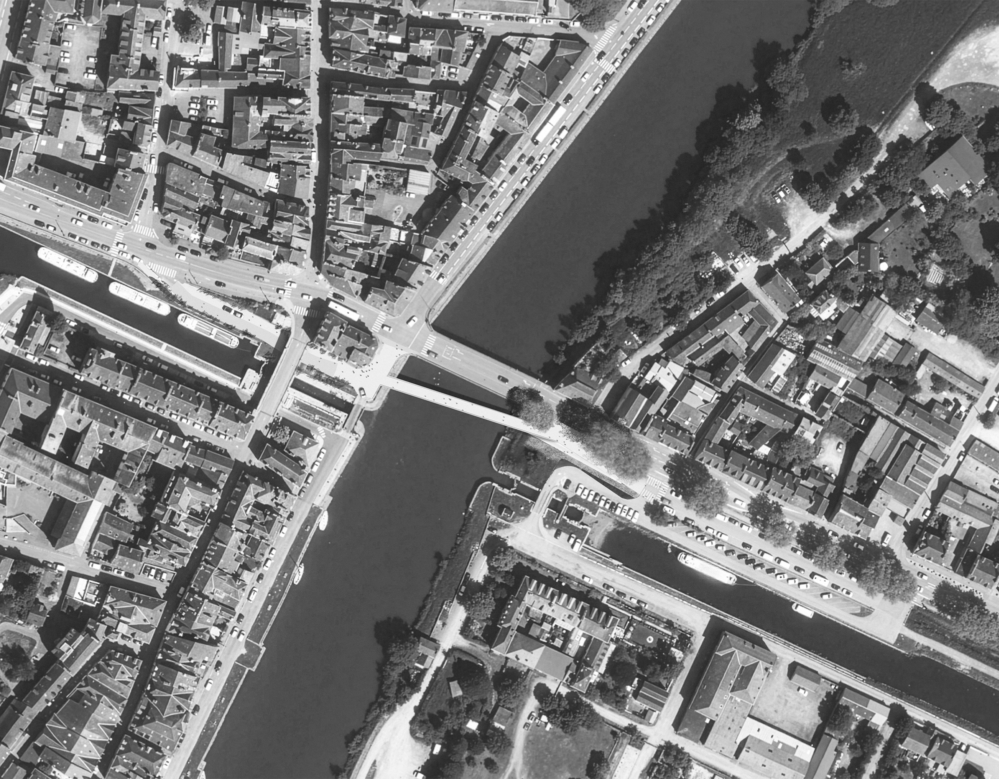 PLAN MASSE_PASSERELLE SUR LA VILAINE REDON_NU ARCHITECTURE & INGENIERIE